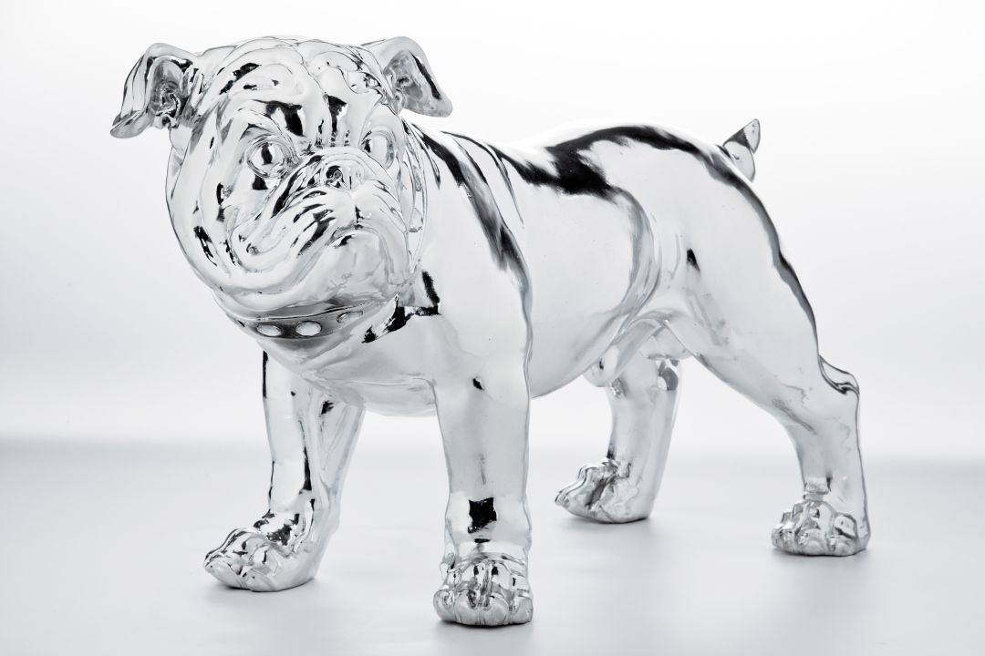 KARE Deko Figur Bulldogge Silver 33060