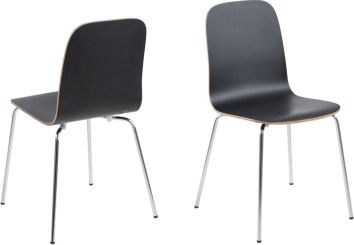 Esszimmerstuhl Esbjerg - schwarz - chrome